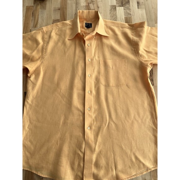 Jos. A. Bank Other - Jos A Bank Travelers Collection 100% Linen Short Sleeve Button Up Orange Large